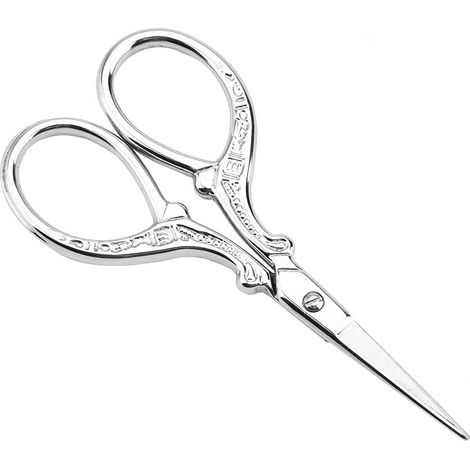 Ciseaux de Couture en Acier Inoxydable, Style Européen Antique, Argent, pour Broderie et Artisanat (1/5)