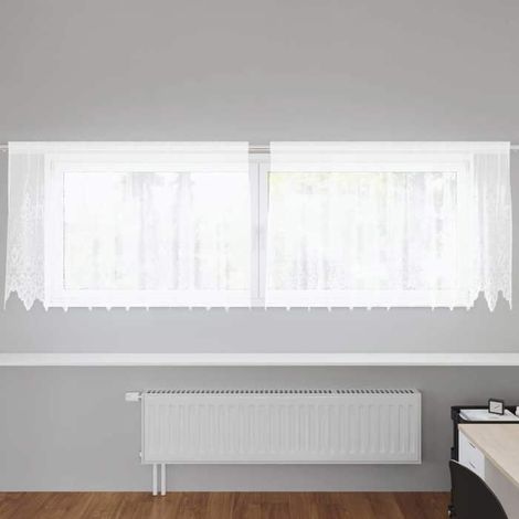 4107776 Rideau en Dentelle Floral Blanc 120 x 300 cm Polyester (1/5)