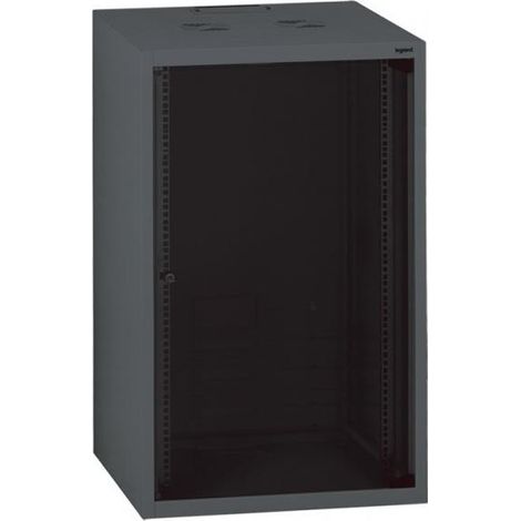 Armadio box da parete legrand 21u 1035x600x600 porta in vetro 2 montanti anteriori ral 7016 (1/2)