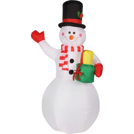 Bonhomme de neige gonflable de 1,5 m de haut, décorations de Noël avec LED colorées rotatives pour jardin extérieur, prise UE 220-240 V (1/5)