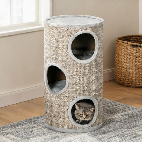 SunJet Arbre à chat, tour pour chat, Tonneau à gratter pour chat - Réf. 17W6FCIIAWBK (1/5)