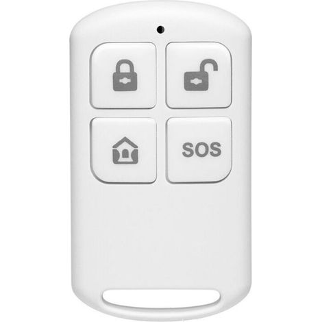 Télécommande sans Fil, Touche SOS, armement et désarmement du système de sécurité, Blanc (1/4)