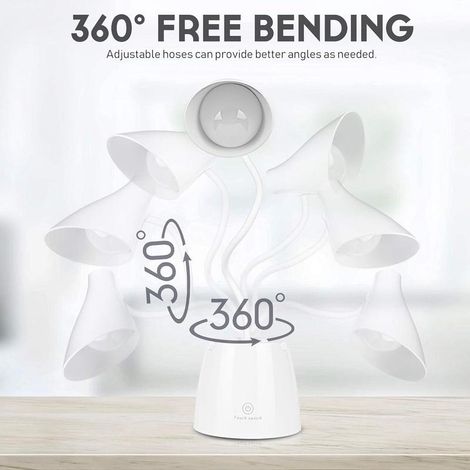 Lampe LED Enfant Blanche 24 LED 3 Niveaux Intensité Tactile USB Bureau Chevet (1/3)