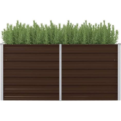 Jardinière surélevée, Bac à fleurs Marron 160x80x77 cm Acier galvanisé BVM54625 (1/5)
