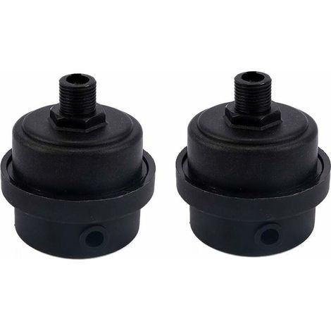Lot de 2 filtres silencieux pour compresseur d'air en plastique avec élément filtrant 1/4 PT 12 mm (1/5)