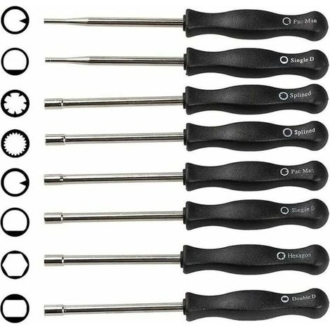 SABIR 8PCS Tournevis de Carburateur Différents, Ensemble d'Outils de Réglage du Carburateur Réglage du Carburateur pour Moteurs 2 Temps (1/4)