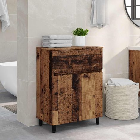 vidaXL Mobiletto da bagno Legno antico 60 x 35 x 80 cm