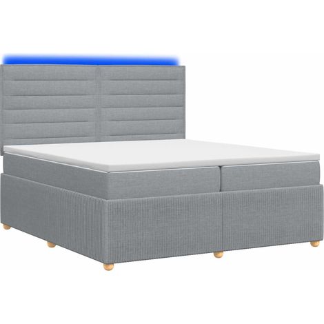 Maison Exclusive - Letto Box Spring LED con Materasso Grigio Chiaro 200 x 200 cm (1/5)