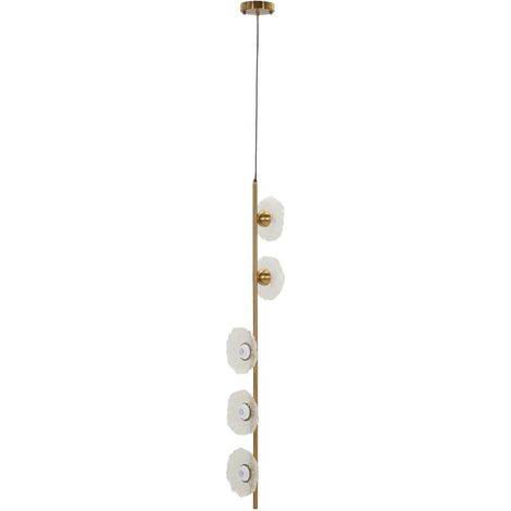 Lampadario verticale Emily in metallo oro e vetro (1/5)