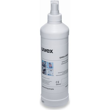Liquide nettoyant pour lunettes de protection 500 ml – Nettoyage efficace – Compatible avec station de nettoyage Uvex