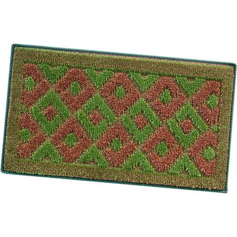 Zerbino Ingresso Asciugapassi Assorbente Antiscivolo Vellutato 100% Made In Italy Verde - 50x80 cm