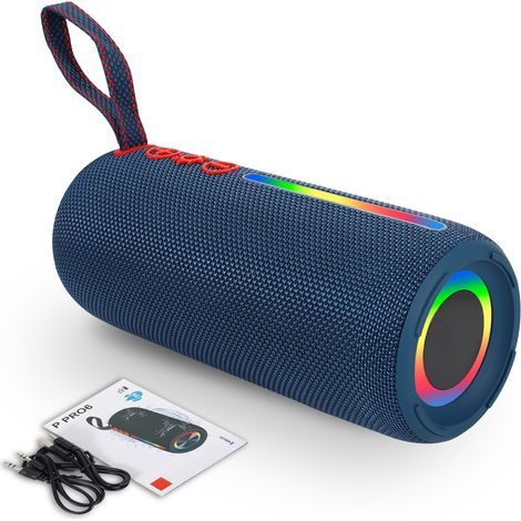 Enceinte Bluetooth sans fil bleue, boîtier de protection étanche pour l'extérieur, emplacement pour carte, portable, ave (1/5)