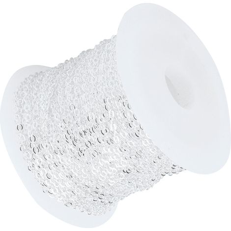 Chaîne en laiton argentée en forme de croix, plate, accessoire de création de bijoux et loisirs créatifs, 10 m par rouleau (1/5)