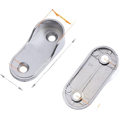 Zinc alloy clothes rail brackets with flange for 16mm, 19mm, 22mm, 25mm rails, secure mounting bracket for home closet organization (25mm) (1/5)