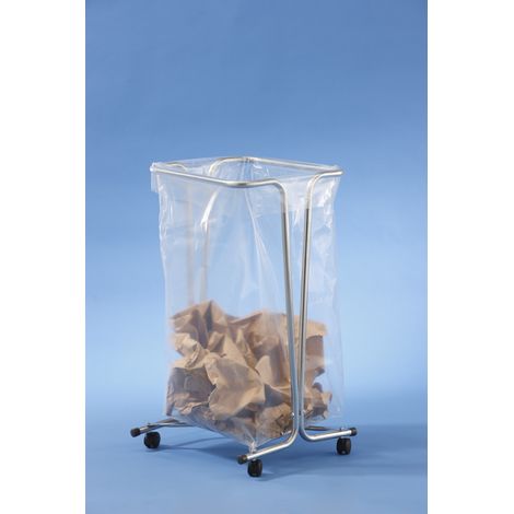 Mottez – Support sac poubelle sur roulettes 100-110 litres – Tube acier zingué Ø 20 mm – Charge max 20 kg – B016CNM (1/4)
