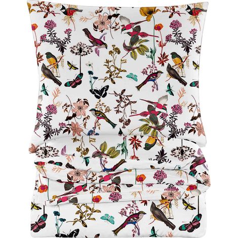 Parure de lit en coton 220x200 oiseaux
