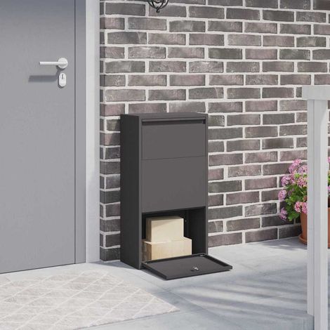 Paketdrop-Box mit Speicher Schwarz 44 x 22 x 82 cm Stahl (1/5)