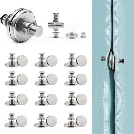 24 imanes para cortinas, clips plateados, pesas magnéticas extraíbles para dormitorio, sala, comedor, baño, cocina y oficina.