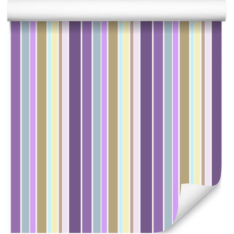 Papel pintado de rayas de colores para salón y dormitorio, 50x1000 cm. (1/5)