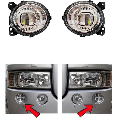 Komplettset äußerer unterer LED-Scheinwerfer – zusätzliche Fernlichter für SCANIA Serie P, G, R, T 2004–2017