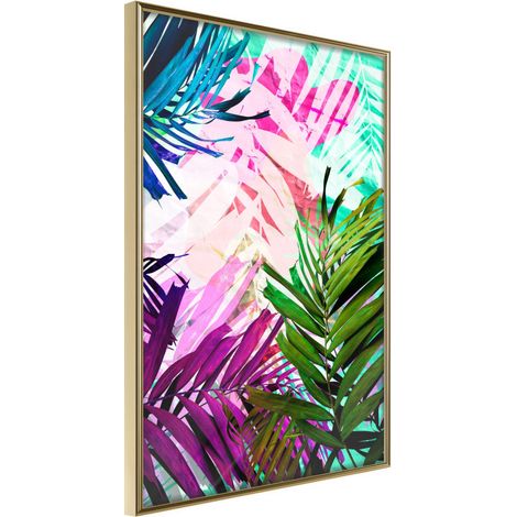 Affiche Murale Encadrée "Vibrant Jungle" 40 x 60 cm Or (1/2)