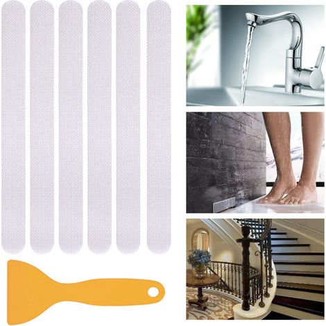 Bande antidérapante de salle de bain imperméable à l'eau sans marque adhésif anti - dérapant autocollant, 2 38cm 12 bandes (1/4)