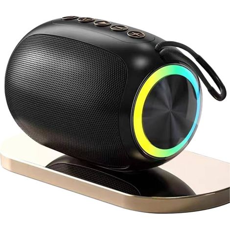 Enceinte Bluetooth portable sans fil avec 18 heures d'autonomie, mini-enceintes sans fil avec basses renforcées et micro antibruit, idéale pour l'extérieur, les voyages et la maison. (1/4)