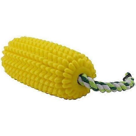 Jouet pour animaux de compagnie en TPR anti-morsure avec son et bâtonnet de dentition (jaune) (1/5)