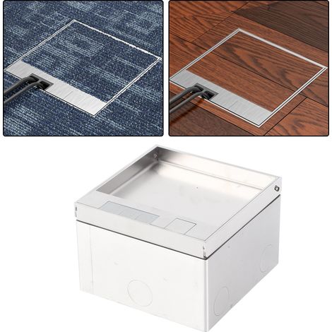 Deux prises de courant universelles sont encastrées dans un boîtier de prise de sol dissimulé avec un couvercle rabattable plat en acier inoxydable, 45 pouces AC250V. (1/5)