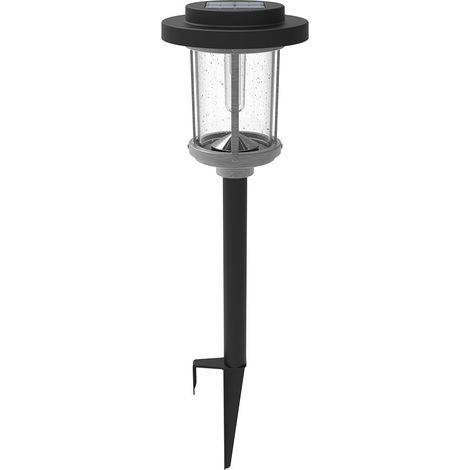 Lampe solaire de jardin LED étanche, éclairage extérieur à piquer, décoration jardin, modèle HW-6165, bicolore noir-gris (1/5)