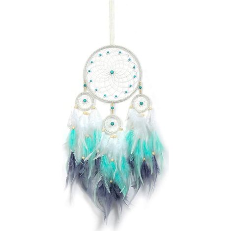 Attrape-rêves lumineux à LED, grand attrape-rêves décoratif avec plumes, décoration de fête pour filles, enfants et ami (1/4)