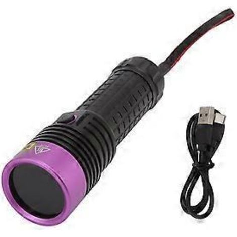 Lampe Torche UV 365 nm - Lampe Torche LED Violette pour Détection Hydrocarbures et Identification Bijoux - 1 Pièce (1/5)