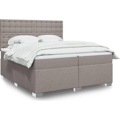 Boxspringbett mit Matratze Taupe 200x200 cm Stoff (1/5)