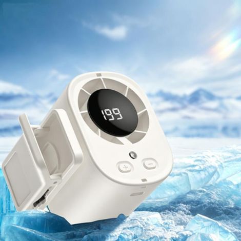 Ventilador portátil con clip, luz y ajustes de velocidad de 1 a 199, que proporciona una experiencia fresca y confortable, color blanco. (1/5)