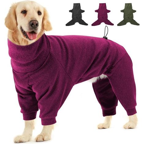 Cappotto per cani a quattro zampe in pile, antivento, modello pullover, cappotto invernale per cani di piccola taglia, per uso interno ed esterno, grigio scuro, XXXL (1/5)