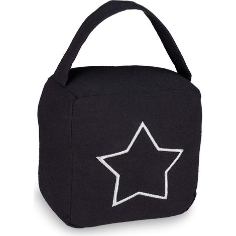 butoir pour porte avec poignée noir18,5 x 14 x 10 cm, polyester, sable, 18 (1/5)