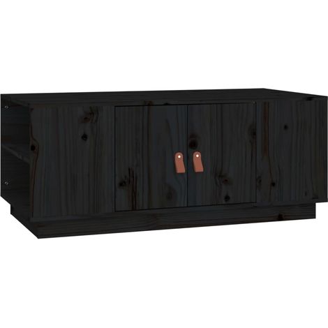 vidaXL Coffee Table Black 100x50x41 cm Solid Wood Pine