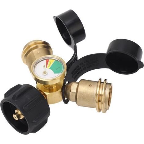 Répartiteur de propane - - 2 voies - Laiton - Indicateur de niveau - Installation facile (1/4)