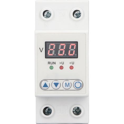 Intelligenter, einstellbarer Überspannungs- und Unterspannungsschutz mit LED-Einzelanzeige und automatischer Rückstellung, 230 V AC, 63 A (1/5)