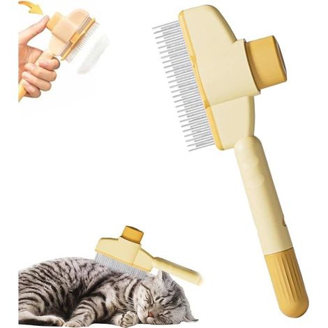 Brosse Chien, Activ Pet Brosse Char, Anti-Poils Morts, élimine Jusqu’à 95% Des Poils Morts, Toilettage Doux Et Efficace