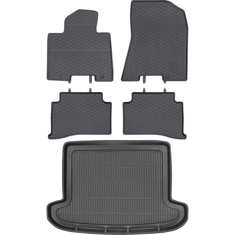 Hyundai Tucson III SUV de 2015 (JUEGO) - Alfombrillas de goma para coche + alfombrilla para maletero