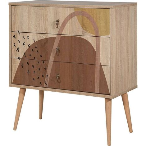 Dmora - Cassettiera Apricale, Settimino multiuso, Comò camera da letto, Mobile con cassetti, 80x40h89 cm, Multicolore