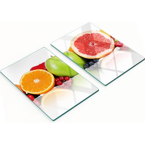 Taglieri da cucina in vetro con grafiche di frutta colorata, 2x40x52 cm (1/5)