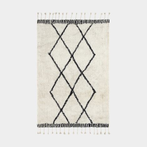 Décoweb – Tapis berbère fait main en coton marocain – 120 x 160 cm – Épaisseur 1,4 mm – Poids 2200 g/m² pour intérieur (1/6)