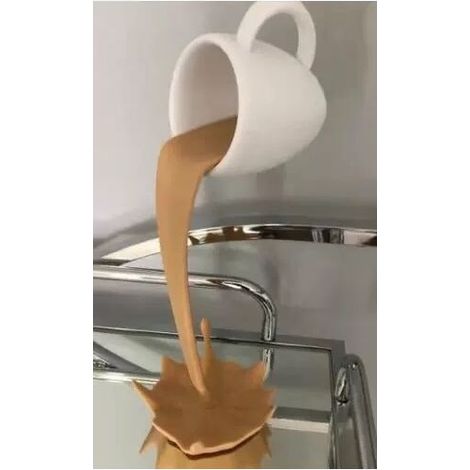Ahlsen En la zona superior de la zona transfronteriza del Amazonas, cuelga una taza de café con taza de resina 3D en tres dimensiones, artesanía decorativa de oficina (taza de café marrón) - 1 pieza (1/5)