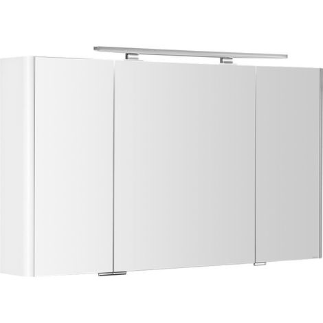Armoire à miroir LUCIE incl. Lumière LED, 126x70x17cm, blanc (1/5)