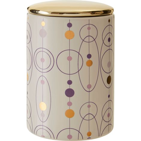 Interiors By Premier Canister with Gold Finish Lid,Orbs Design Kitchen Storage Container,Dolomite Canister With Assorted Colours (1/5)