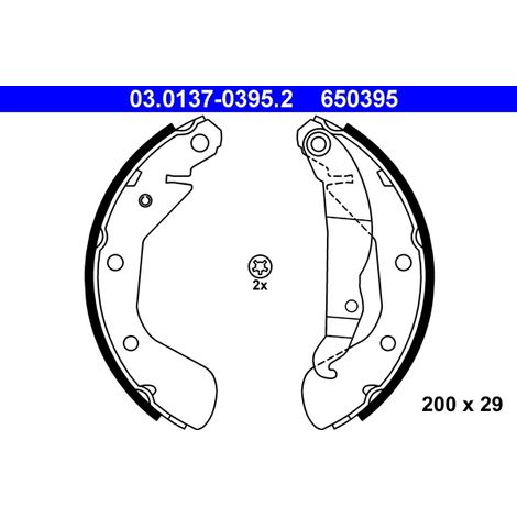 Jeu de mâchoires de frein ATE 03.0137-0395.2 OPEL 16 05 041 9196291
