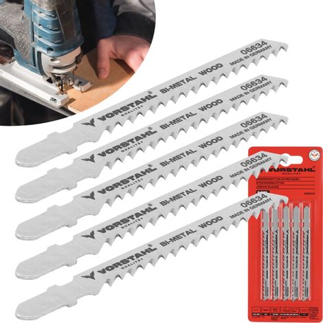 Lames de scie sauteuse pour bois bimétallique (T) 100 mm, lot de 5, en acier inoxydable. (1/5)