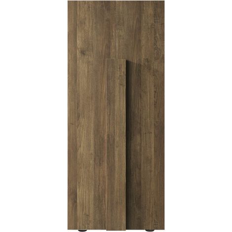 ZEUS - Penderie 2 portes avec 2 étagères aspect bois finition mercure